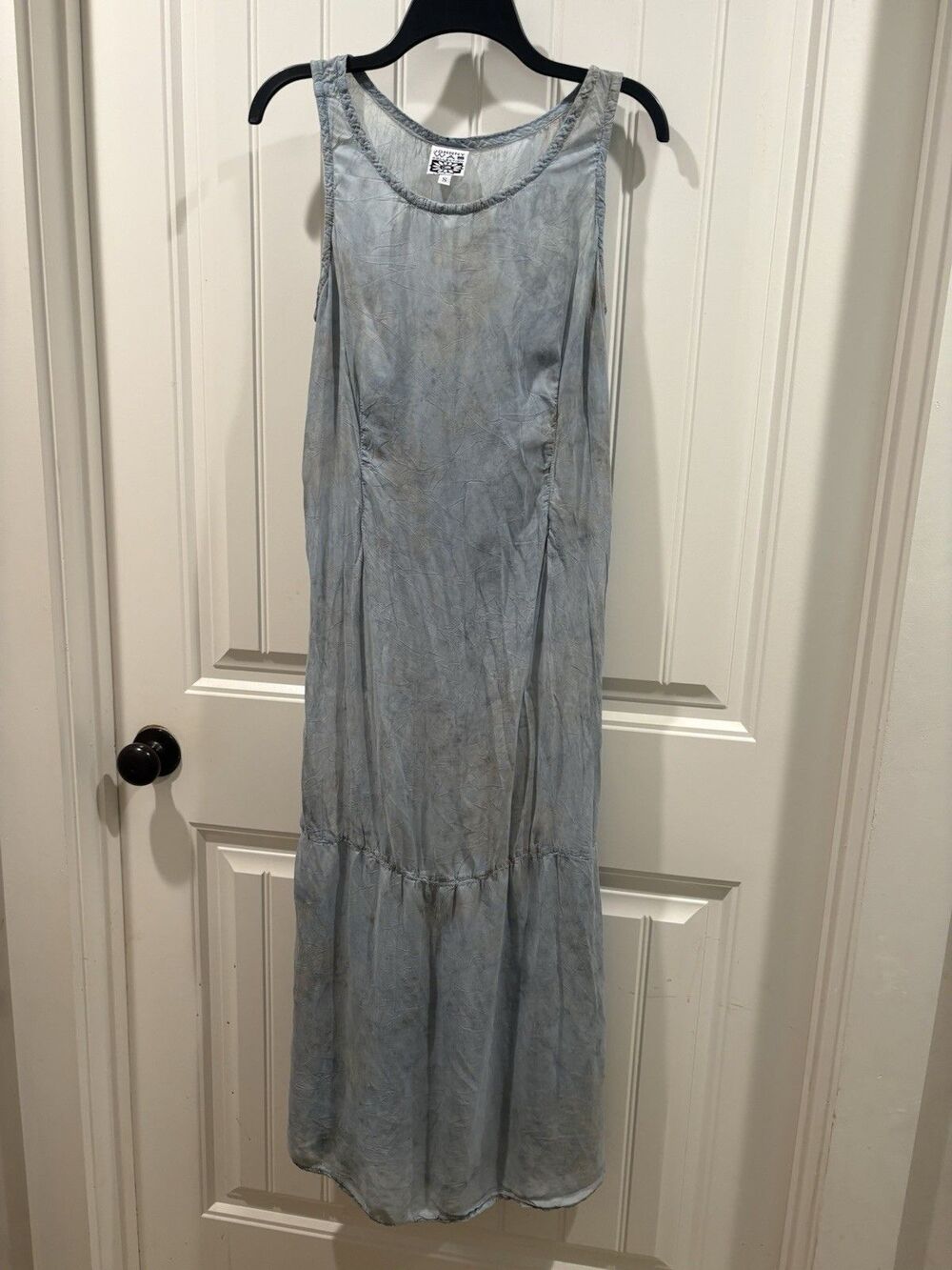 Johnny Was Vintage Bi-Level Crinkle Rayon Dress Bohemian Womens Small